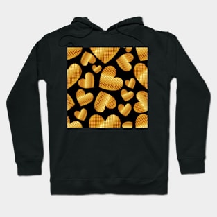 An abundance of golden hearts on black Hoodie